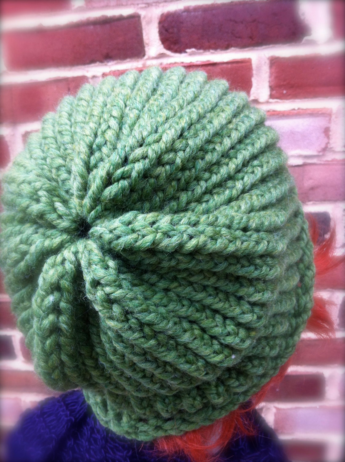 Knit Hat in Green Wool Under 25