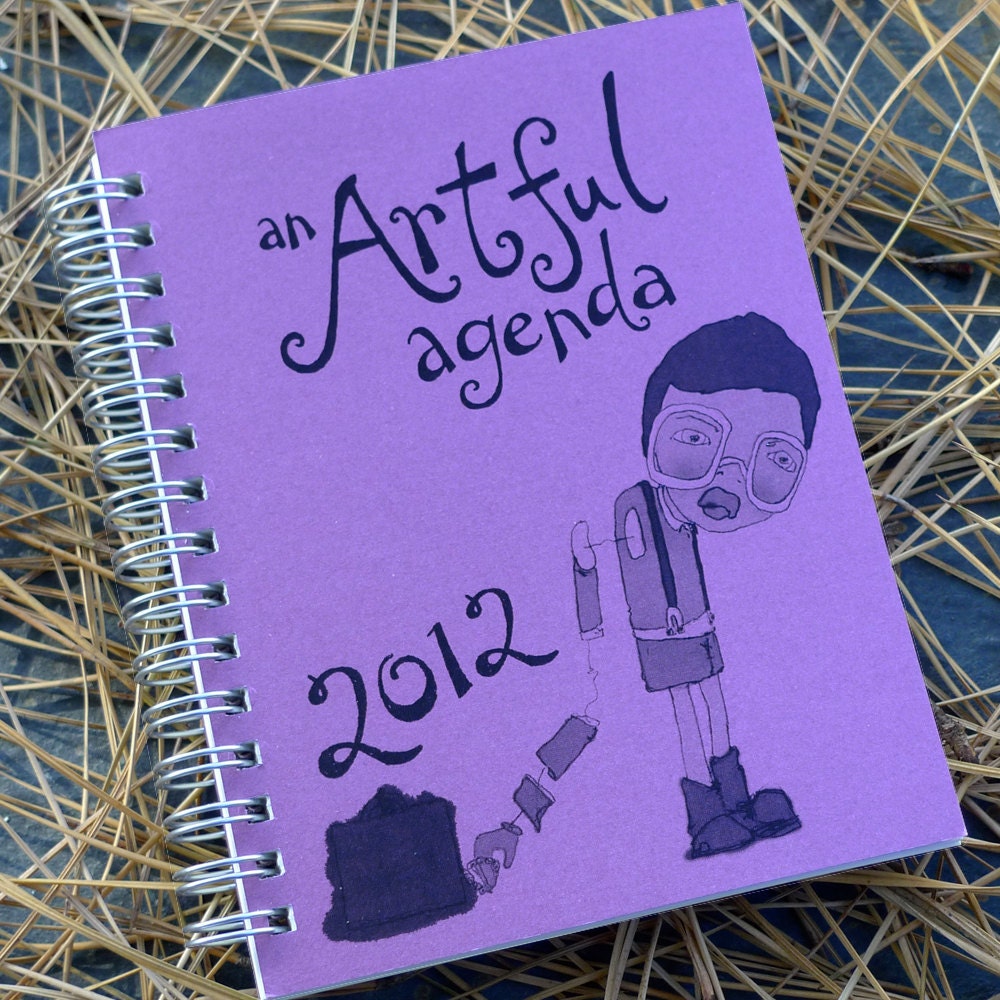 SALE 2012 purple trouble planner by An Artful Agenda- with hand-drawn images for each day of the year