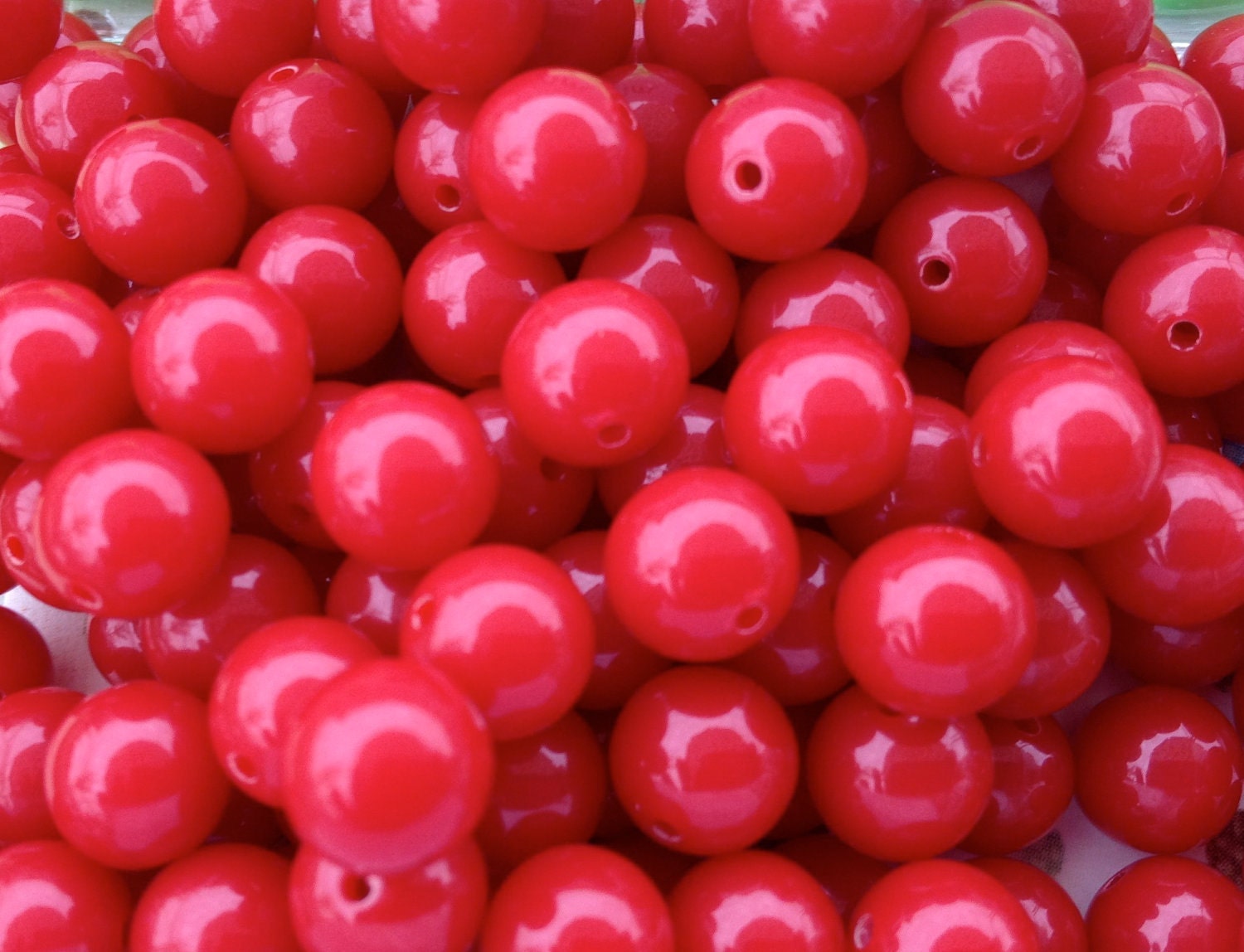 Vintage Beads, Red Vintage Lucite,West Germany,8mm,(20)