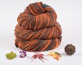 Handspun Yarn, Bulky Hand Dyed BFL, Autumn Storm by Woolwench on Etsy