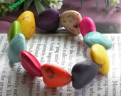 Pretty colorful turquoise heart shaped with elastic rope bracelet vintage style