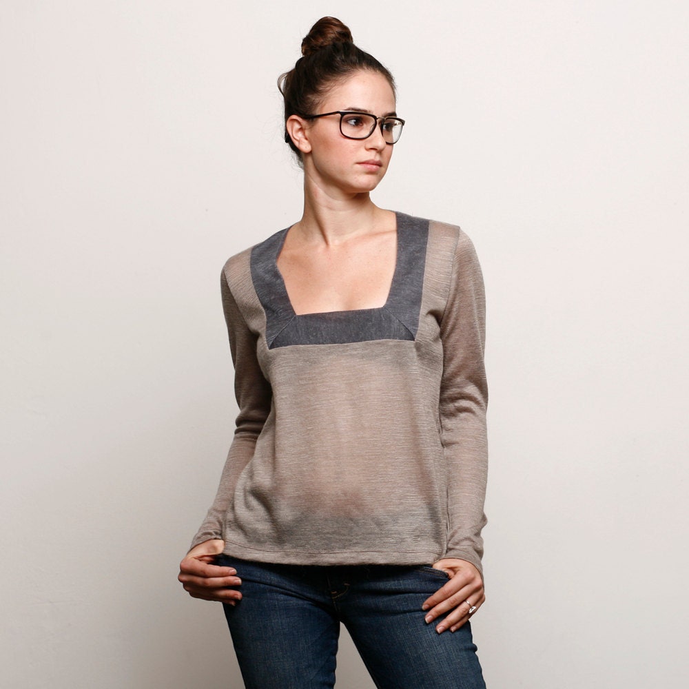 50% OFF SALE Women stone grey mohair sweater