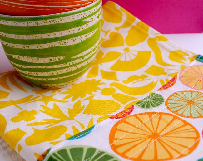 Yellow Fruit Tea Towel