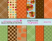 Pilgrim Kids Cute Digital Backgrounds for Card Design, Scrapbooking, and Web Design Il_170x135