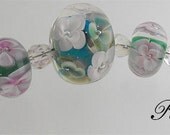 Floral Set-  Handmade Lampwork Beads  SRA
