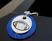 Football Necklace - Hand Stamped Silver with Shell Pendant on Etsy