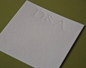 Square Monogrammed Letterpress Stationery