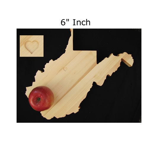 6" West Virginia Cheese Board - West Virginia Shaped