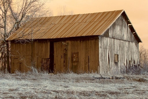 Barn, Rustic, Farm, Brown, Tan, 11x14 Canvas Wrap - Nature Photography - Other Sizes Available - 8daysOfTreasures