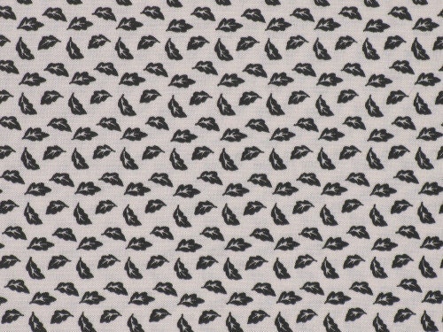 R J R  Fabrics  -  black leaves on off white background