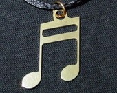Musical Sixteenth Note Pendant Charm (Solid Brass)