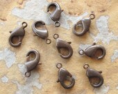 4 Trinity Brass Lobster Clasp 12mm Vintage Patina LOW SHIPPING