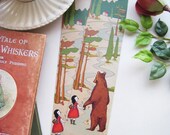Girl and Bear Bookmark, Art Bookmark, Fairytale Bookmark, Cute bear Bookmark, Woodland forest bookmark, whimsical bookmark