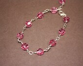 8mm sterling silver swarovski rose bracelet