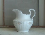 vintage white ironstone pitcher