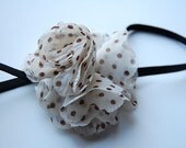 Cream with Brown Polka Dots Toddler Headband (12-18 Months)