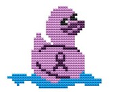 Cross Stitch Pattern - Please  Help us support Pancreatic cancer ducky