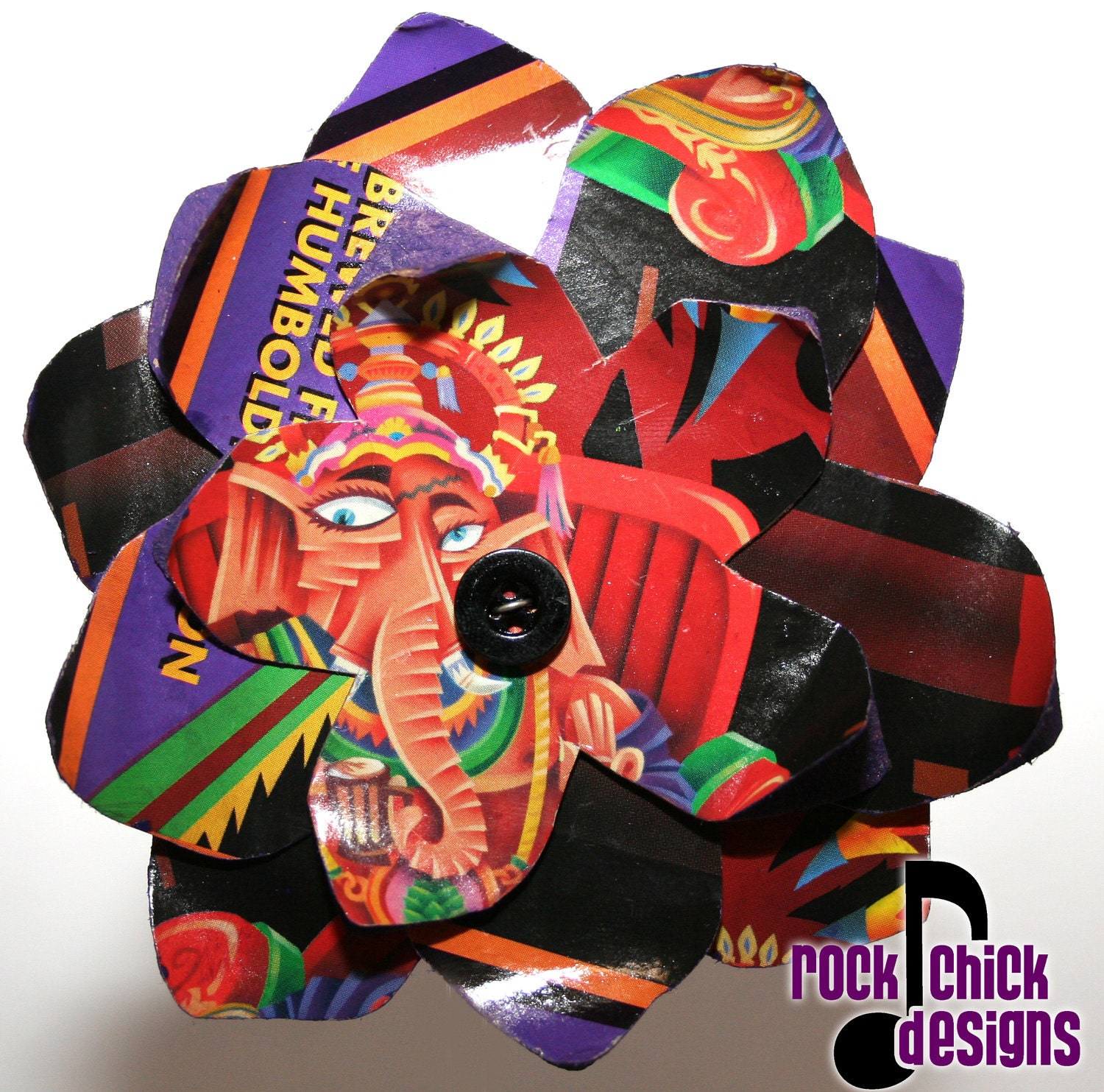 Beer 6-pack Holder Hair Flower- Lost Coast Brewery "Indica IPA" microbrew