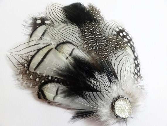 Stylish Bead Feathers Pad Hair clip / Headband - A4