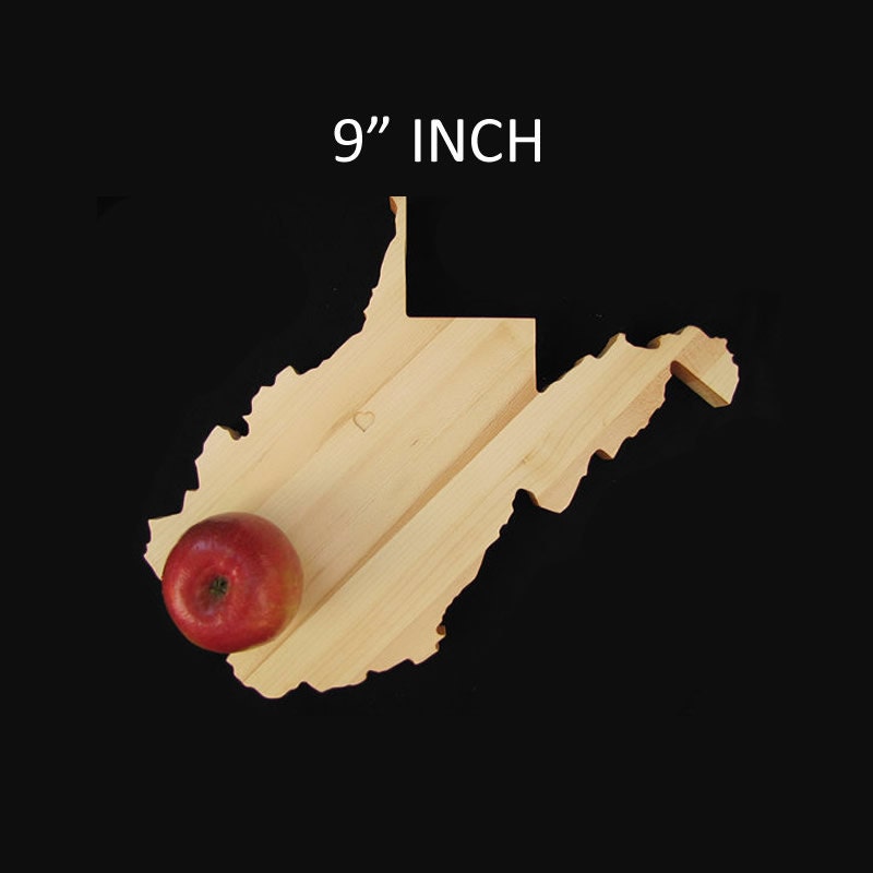 9" inch West Virginia State Shaped Cutting Board
