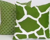Green Pillows.SET OF TWO 18x18 inch.Decorator Pillow Covers.Free Shipping