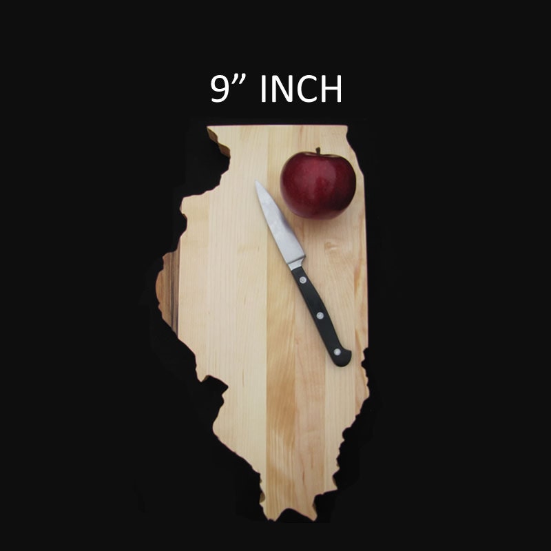 9" inch Illinois State Shaped Cutting Board