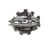 Airship on Gear SteamPunk tac pin