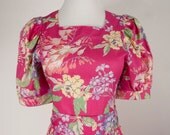 Summer dress 80s does 1950s. Laura Ashley vintage xsmall size