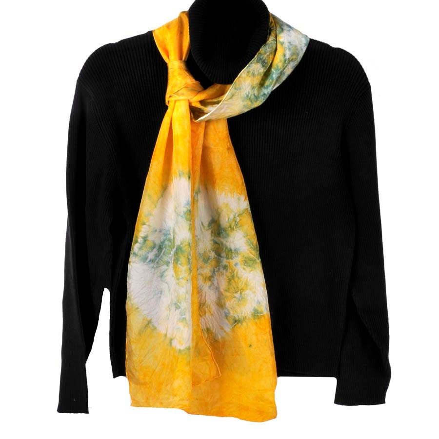 Golden Sunlight: Hand Dyed Silk Scarf