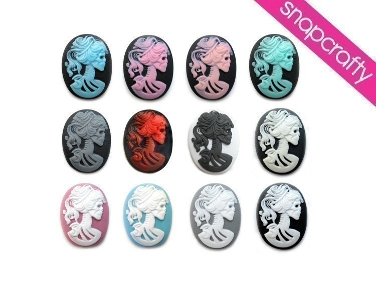 you choose 4pcs lovely lolita skeleton cameos 30x40mm