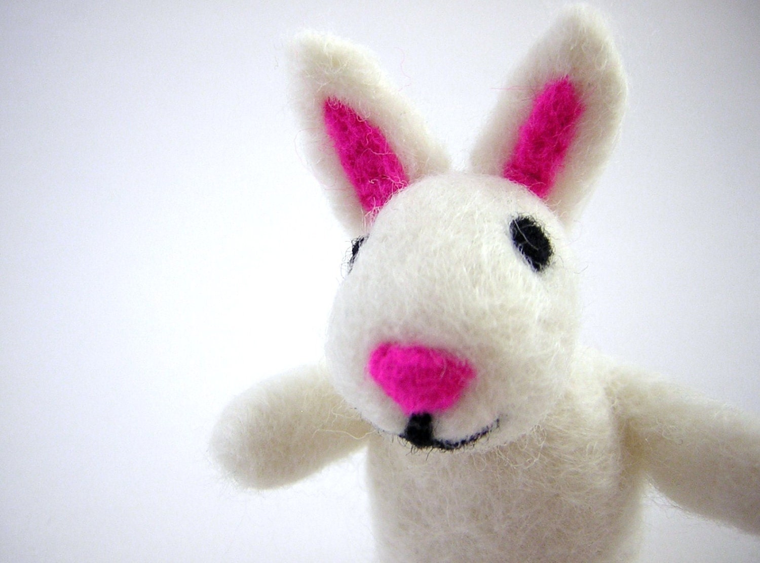 Needle Felted Easter Bunny Rabbit Handmade Wool Woolly white