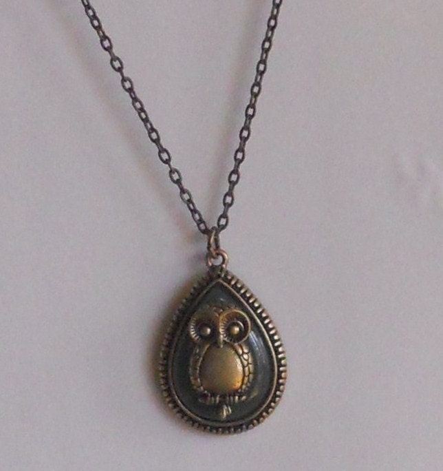 Vintage Owl Pendant Necklace