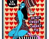 Cherry Pie Pinup - illustration print 10X8inches