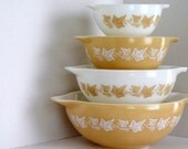 Vintage Pyrex Sandalwood Cinderella Bowl Complete Set