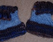 Handknit Baby Booties, Made from Handspun, Handpainted Wool, 0 to 6 months
