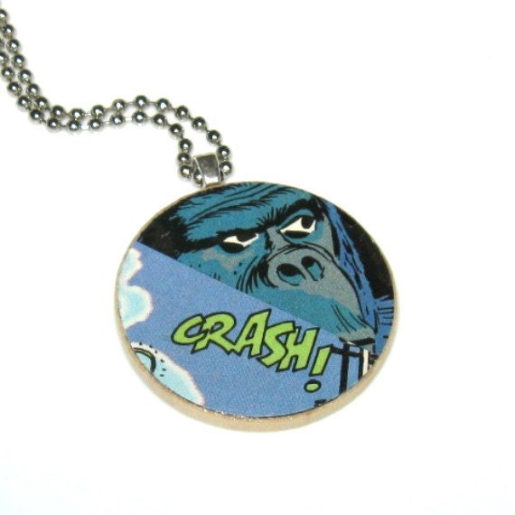 Blue Gorilla Comic Book Necklace