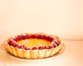 SALE Food photo pie - Tarte au citron deux - 8x10 kitchen art print - food photography lemon raspberry baking french country