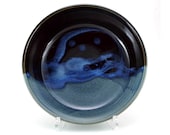 Black and Blue Bowl with Stormy Blue Pattern - MiriHardyPottery