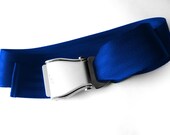Blue Seatbelt Belt - Airline Seat Belt Buckle