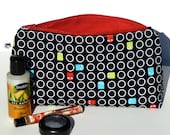 Pac Man Make Up Bag / Blinky the Ghost / Retro Atari Video Game / Red Zipper / LARGE - SSKDesigns