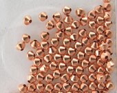 100 - 3.3mm Bicone Bead Bright COPPER