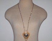 Vintage Upcycled Ex Voto Rhinestone Necklace