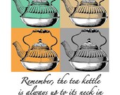 Tea Kettles Kitchen Art - 8 x 10 - Unframed