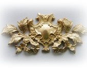 1 - Nature Inspired Crest - Raw Brass Jewelry Finding and Pendant (C)