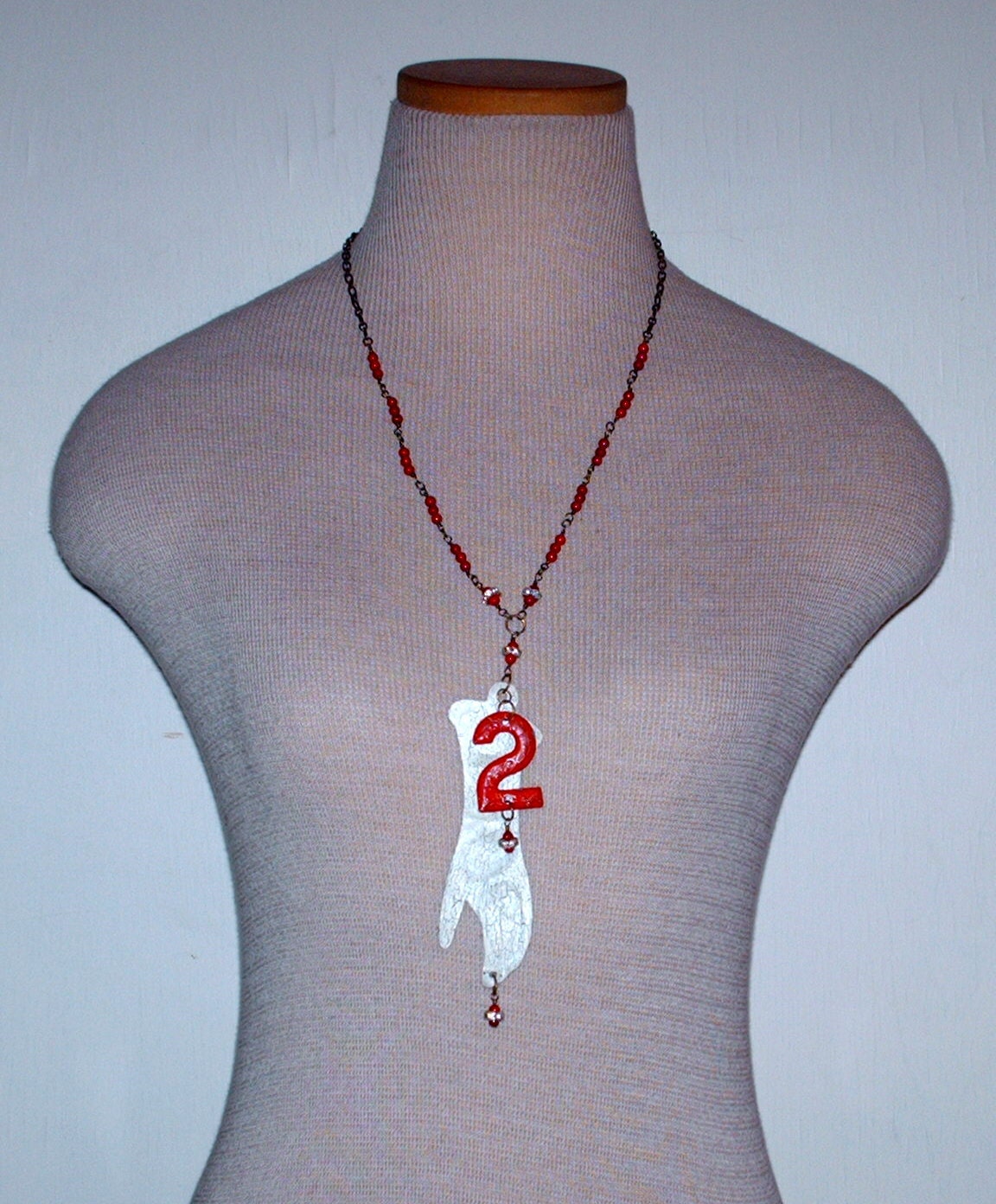 Vintage Upcycled Assemblage Hand Charm Necklace