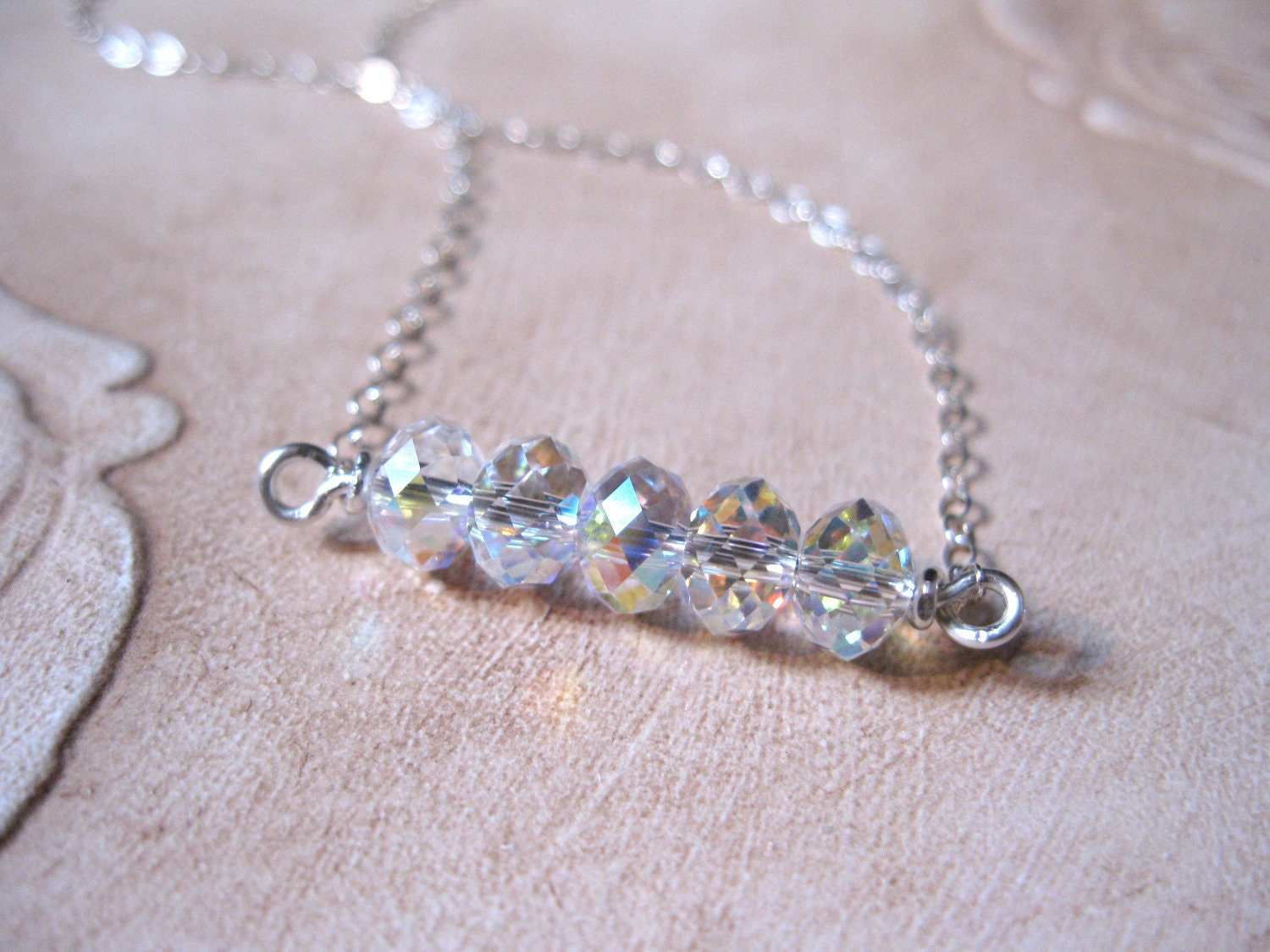 Swarovski Crystal AB Silver Necklace