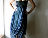 Blue silk party Dress