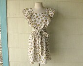 70s country dress hippie mini ruffled floral