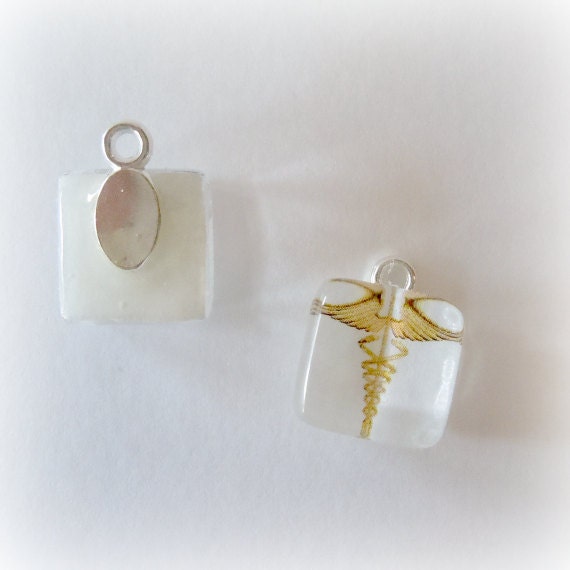 Medical ID Charm - Gold Caduceus
