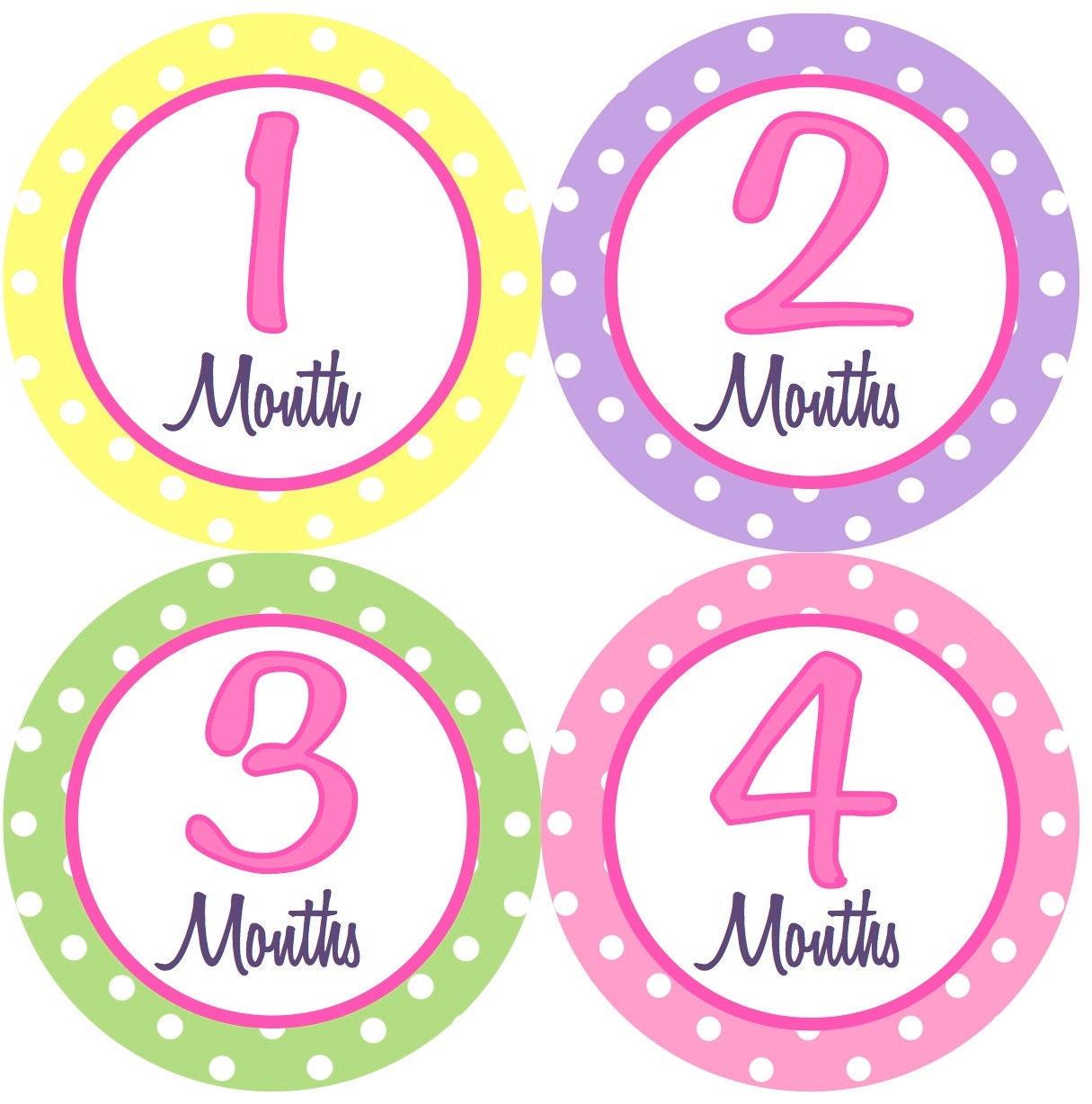 Baby Month Stickers Baby Girl Monthly Onesie Stickers Hot Pink First Year Stickers Onesie Month Stickers Baby Shower Gift Photo Prop Becky